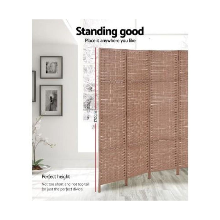 Artiss 8 Panel Room Divider Screen Privacy Rattan Timber