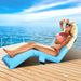 Artiss Adjustable Beach Sun Pool Lounger - Blue