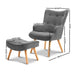 Artiss Armchair And Ottoman - Grey