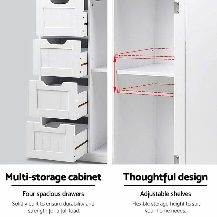 Artiss Bathroom Tallboy Storage Cabinet - White