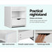 Artiss Bedside Table Drawer - White