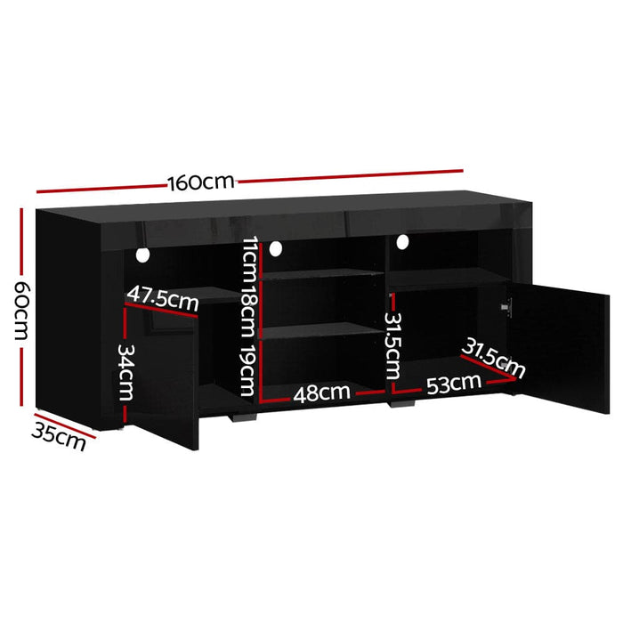 Artiss Tv Cabinet Entertainment Unit Stand Rgb Led Gloss