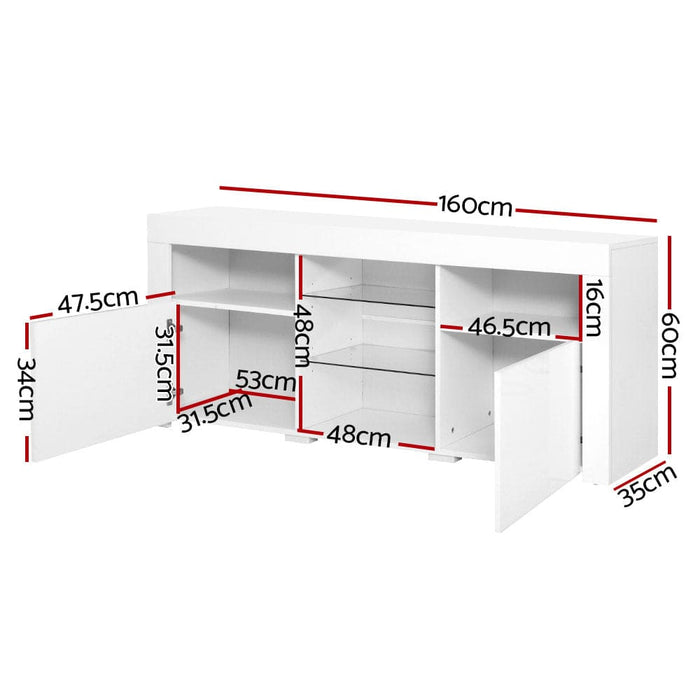 Artiss Tv Cabinet Entertainment Unit Stand Rgb Led Gloss