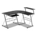 Artiss Corner Metal Pull Out Table Desk - Black