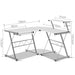 Artiss Corner Metal Pull Out Table Desk - White