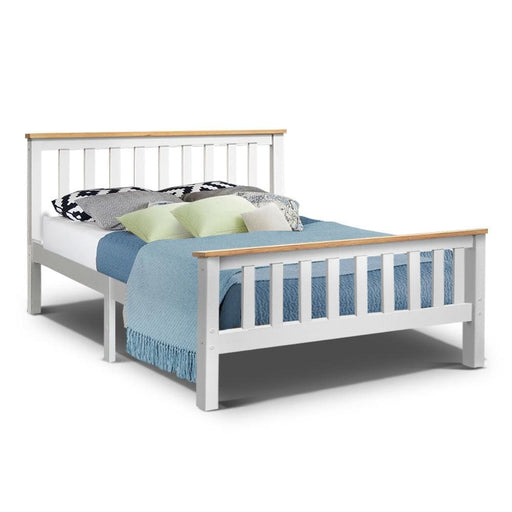 Artiss Double Full Size Wooden Bed Frame Pony Timber