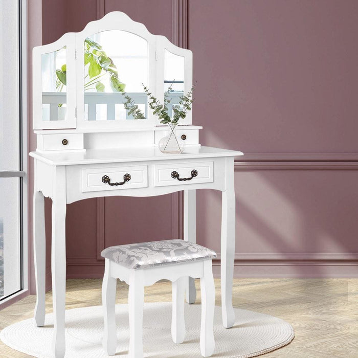 Artiss Dressing Table With Mirror - White