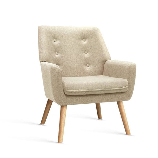 Artiss Fabric Dining Armchair - Beige