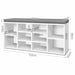 Artiss Fabric Shoe Bench With Storage Cubes - White