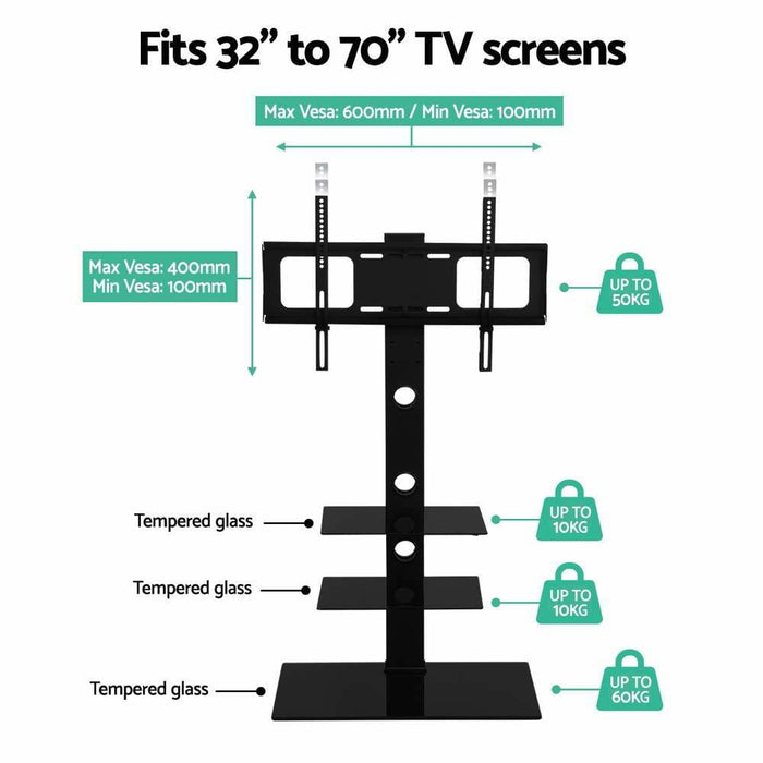 Artiss Floor Tv Stand Bracket Mount Swivel Height