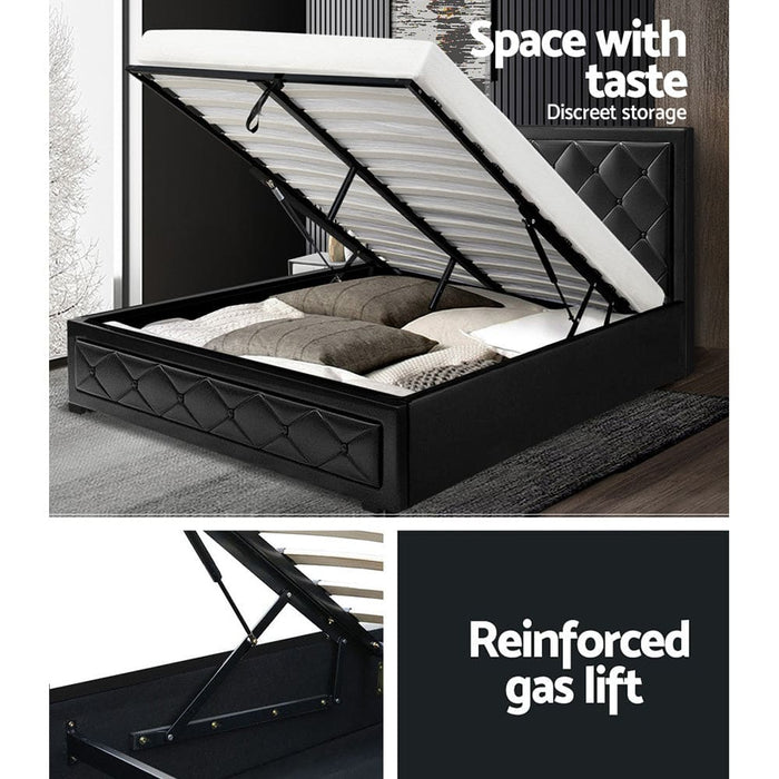 Artiss Bed Frame Double Size Gas Lift Base with Storage