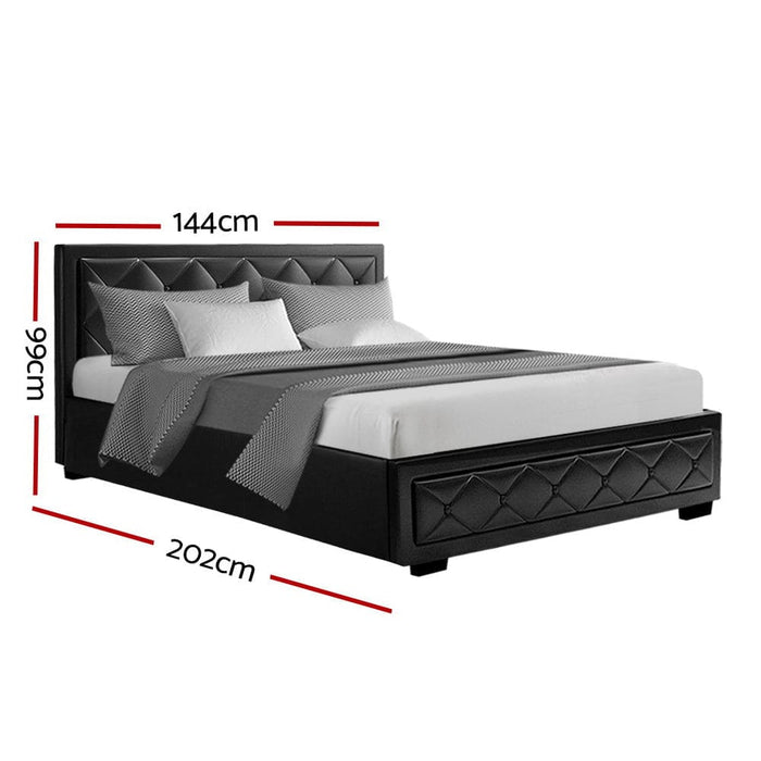 Artiss Bed Frame Double Size Gas Lift Base with Storage