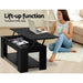 Artiss Lift Up Top Coffee Table Storage Shelf Black