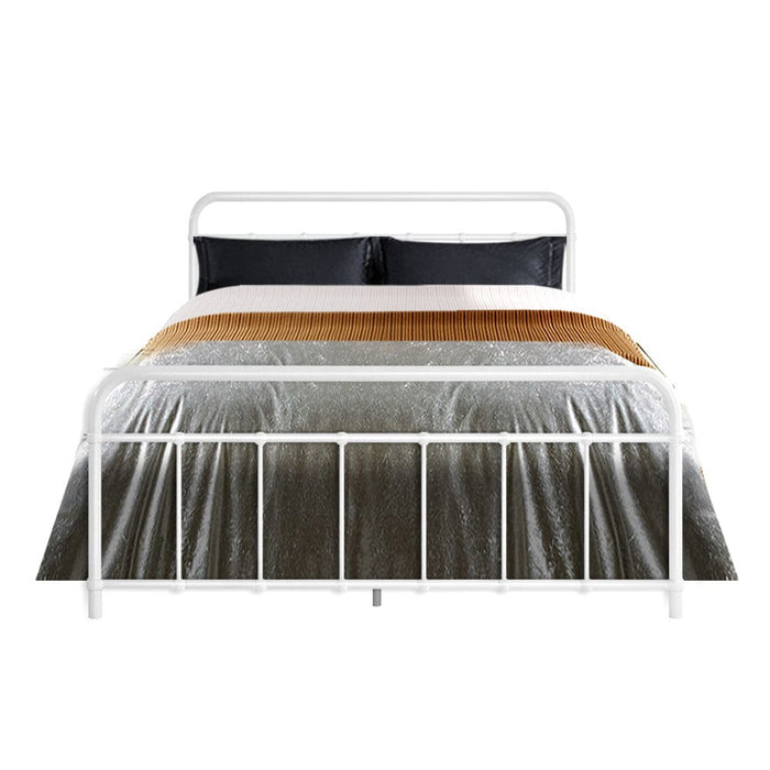 Artiss Leo Metal Bed Frame - Double (white)
