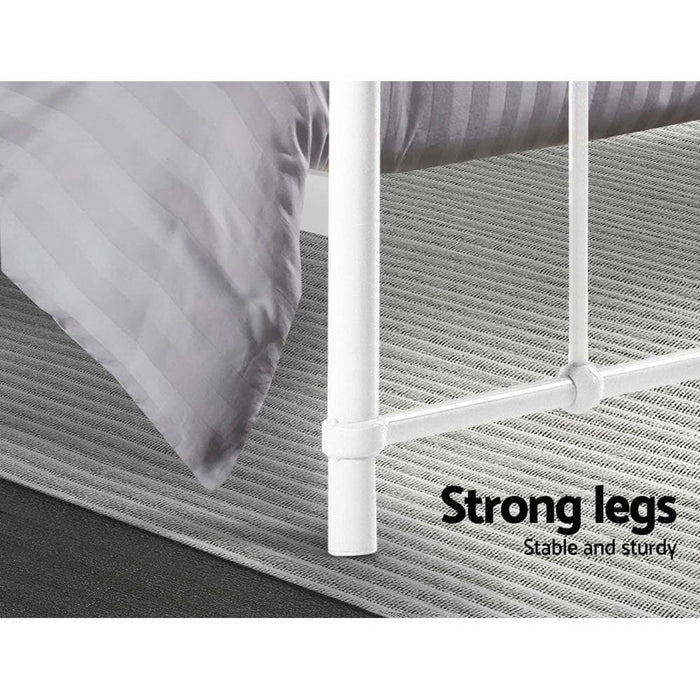 Artiss Leo Metal Bed Frame - Double (white)
