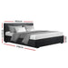 Artiss Nino Bed Frame Pu Leather - Black Queen