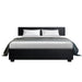 Artiss Nino Bed Frame Pu Leather - Black Queen