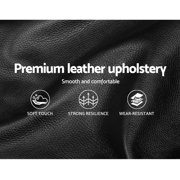 Artiss Nino Bed Frame Pu Leather - Black Queen