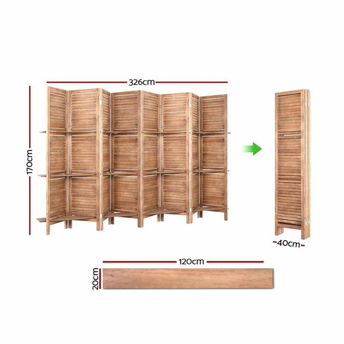 Artiss Room Divider Screen 8 Panel Privacy Dividers Shelf