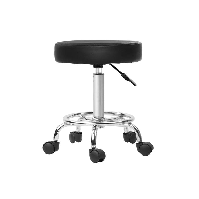 Goslash Picks Artiss Round Salon Stool Black Pu Swivel