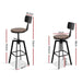 Artiss Rustic Industrial Style Metal Bar Stool - Black