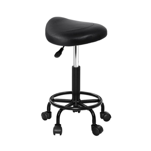 Goslash Picks Artiss Saddle Stool Salon Chair Black Swivel