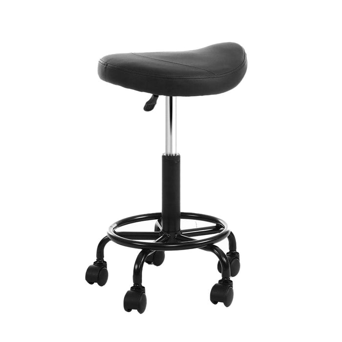 Goslash Picks Artiss Saddle Stool Salon Chair Black Swivel