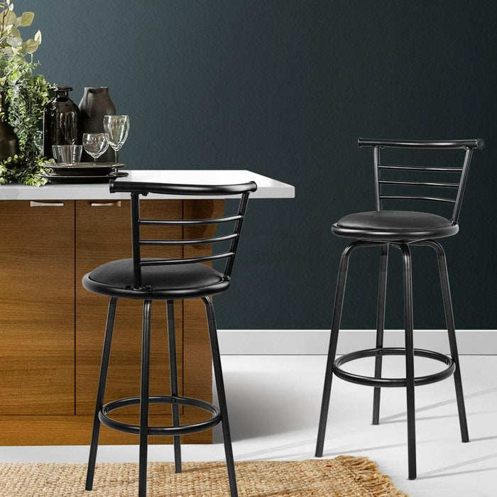 Nz Local Stock-artiss Set Of 2 Pu Leather Bar Stools