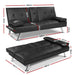 Artiss Sofa Bed Lounge Futon Couch 3 Seater Pu Leather Cup