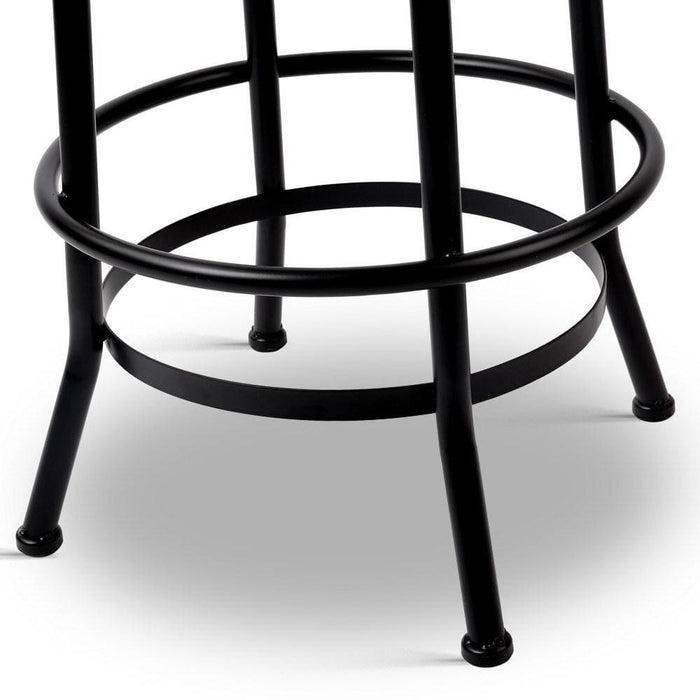 Artiss Bar Stool Industrial Round Seat Wood Metal - Black