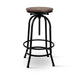 Artiss Bar Stool Industrial Round Seat Wood Metal - Black