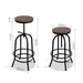 Artiss Bar Stool Industrial Round Seat Wood Metal - Black