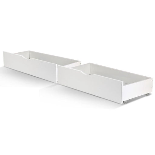 Artiss 2x Storage Drawers Trundle For Single Wooden Bed