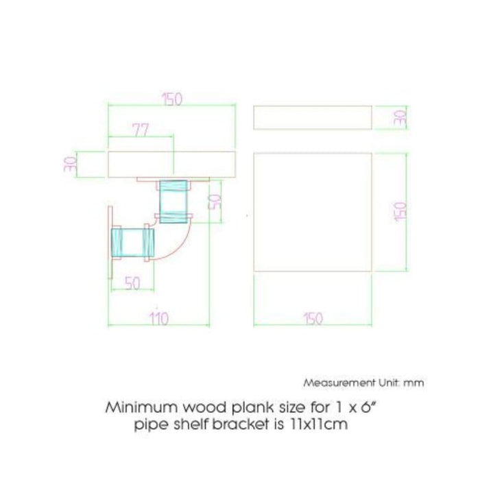 Artiss Wall Shelves Industrial Display Bookshelf Diy Pipe