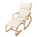 Artiss Wooden Armchair With Foot Stool - Beige