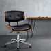 Artiss Wooden & Pu Leather Office Desk Chair - Black