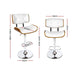 Artiss Wooden Gas Lift Bar Stool - White And Chrome