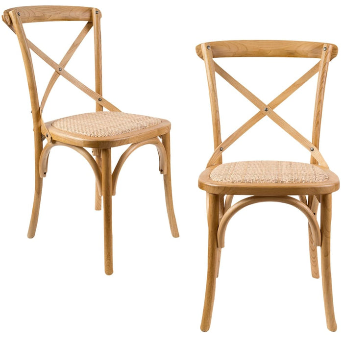 Aster Crossback Dining Chair Set Of 2 Solid Birch Timber