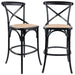 Aster 2pc Crossback Bar Stools Dining Chair Solid Birch