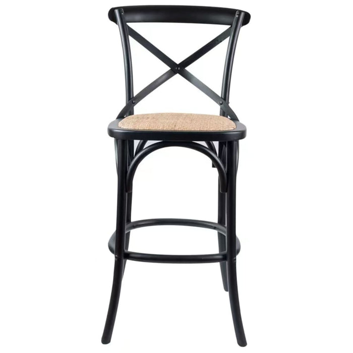 Aster 2pc Crossback Bar Stools Dining Chair Solid Birch