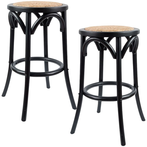 Aster 2pc Round Bar Stools Dining Stool Chair Solid Birch