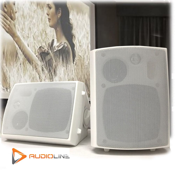 New Audioline Indoor Outdoor Speaker Pair 3-way 4\’