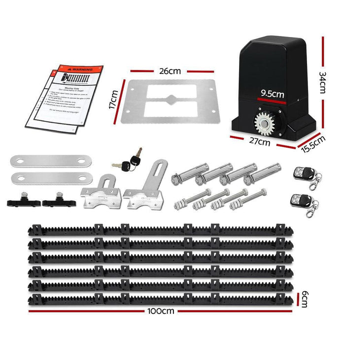 Auto Electric Sliding Gate Opener 1000kg 6m Rails