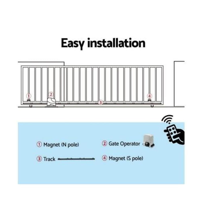 Auto Electric Sliding Gate Opener 1200kg 4m Rails