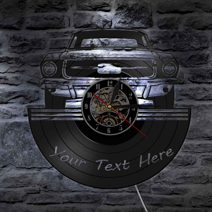 Auto Service Wall Art Garage Led Vinyl Record Clock Custom