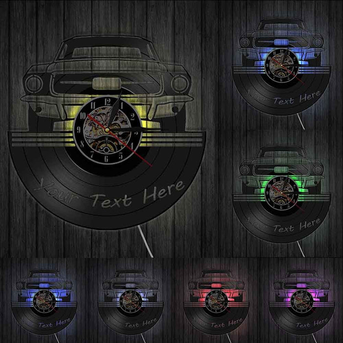 Auto Service Wall Art Garage Led Vinyl Record Clock Custom