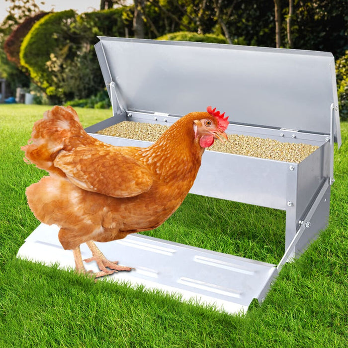 Automatic Chicken Feeder Self Open Poultry Alumnium Treadle