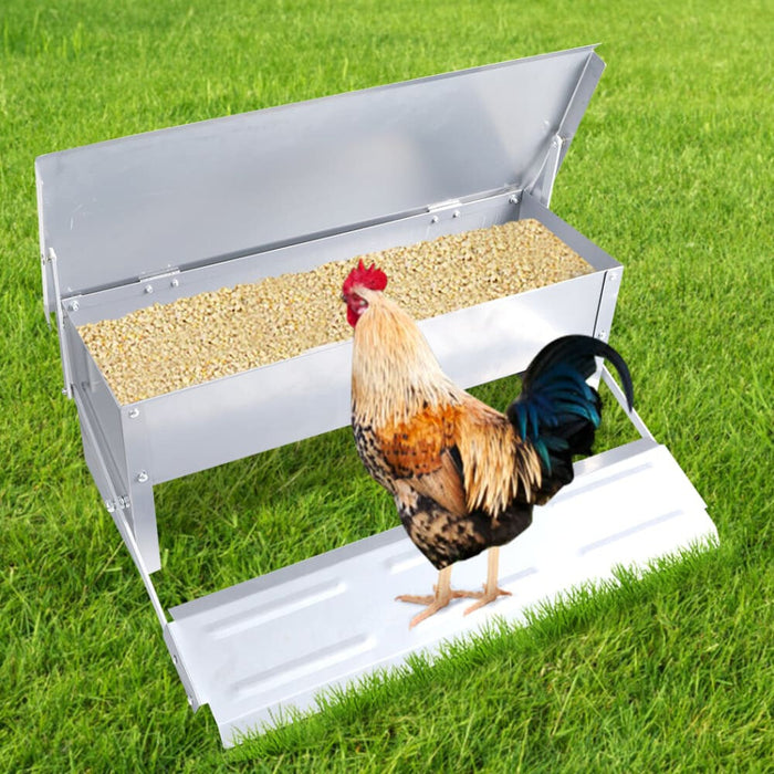 Automatic Chicken Feeder Self Open Poultry Alumnium Treadle