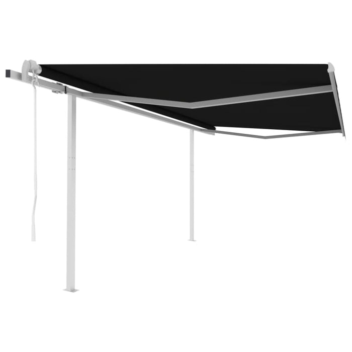 Automatic Retractable Awning With Posts 4,5x3 m Anthracite