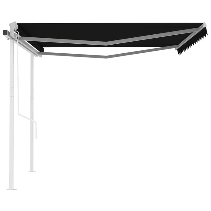 Automatic Retractable Awning With Posts 4,5x3 m Anthracite